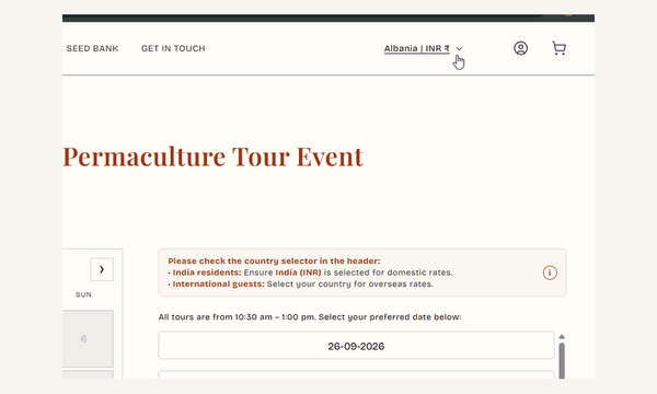 Header country selector location